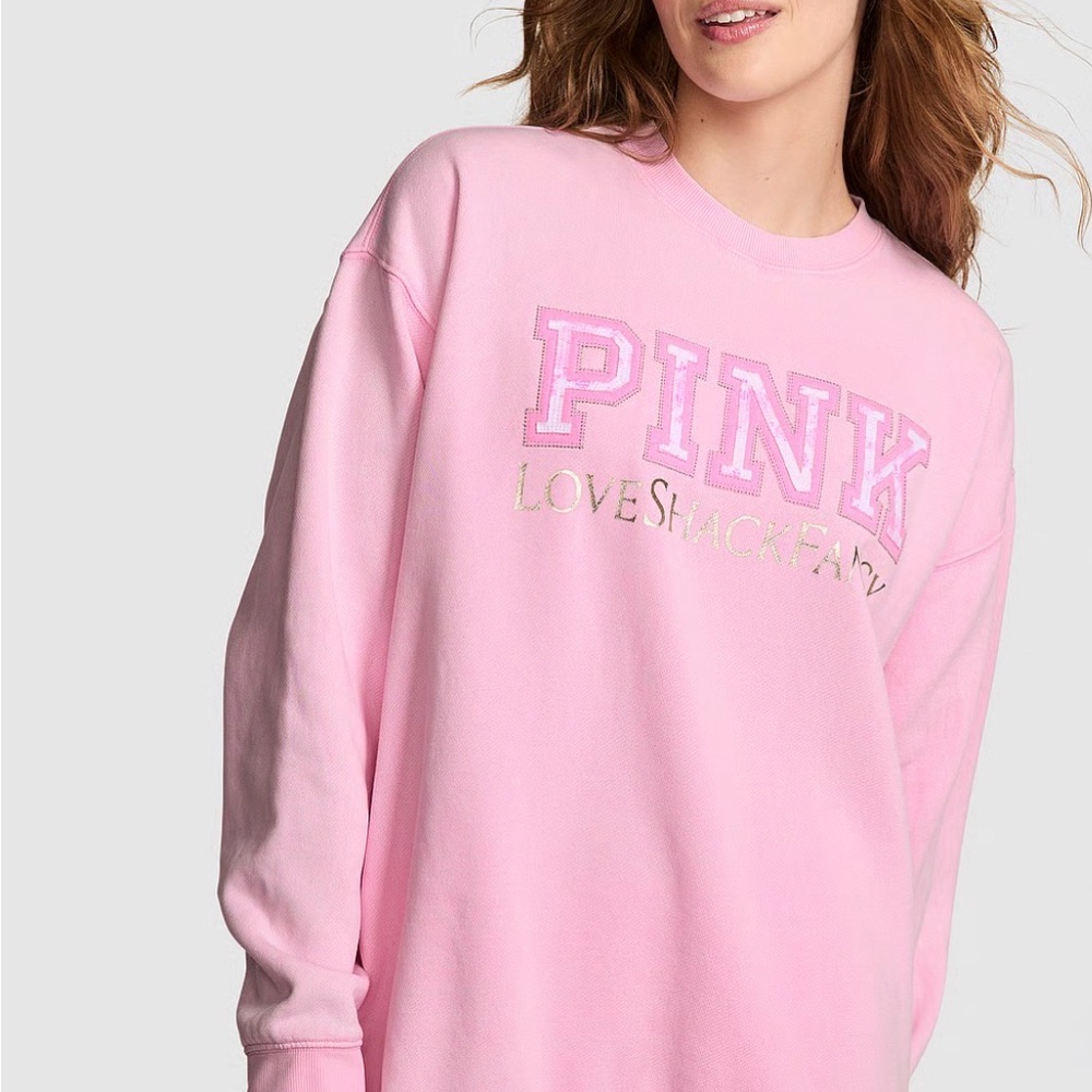 LoveShackFancy x Pink NWT SIZE SMALL Crew in Lollipop Pink